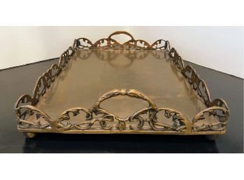 Metal Tray With Scroll Deisgn