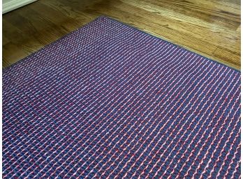 Large Wool Area Rug - Navy And Red