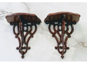 Pair Of Maitland Smith Wall Shelves