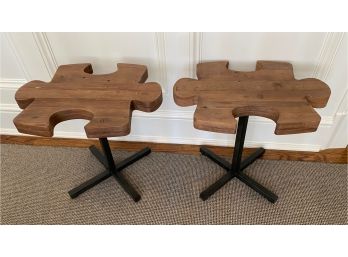 Pair Of Puzzle Pottery Barn Side Tables