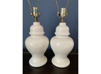 Pair Of White Lamps