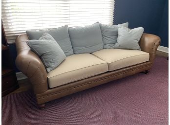 Leather And Fabric Sofa