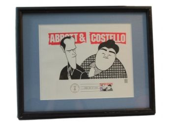 Framed 1991 Abbot And Castello Commemorative Postage Stamp By Al Hirschfeld