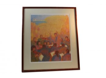 Framed Signed Lois Griffel Lithograph Of An Orchestra Scene