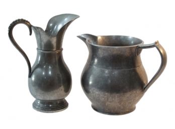 Pair Of Pewter Water Pitchers