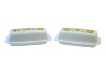 Pair Of Vintage Pyrex Butter Dishes