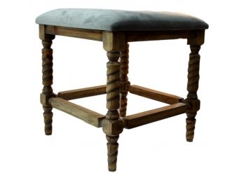 Velour Ulpholsted Twisted Spindle Leg Stool