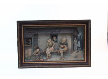 Framed 3D Art Of Men In A Street