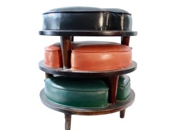 Mid-Century Stackable Nesting Ottomans