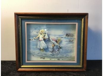 Signed Children At Beach Print