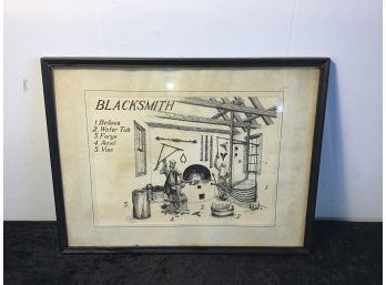 Blacksmith Antique Framed Art