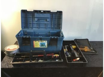 Blue Tool Box With Tools