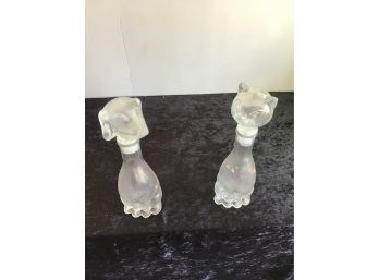 Vintage Dog And Cat Decanters