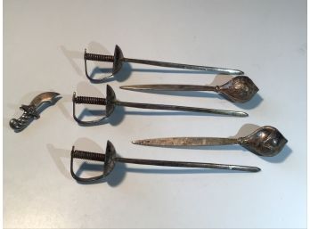 Stweling Silver Tiny Swords And Knife 27.0 Grams