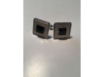 Sterlng Silver Black Onyx Cuff Links