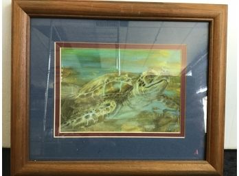 Signed Sea Turtle Blue Matting