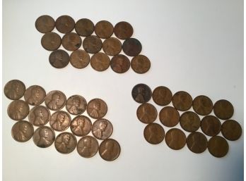 Wheat Pennies Lot Of 44