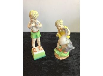 Royal Worcester Fridays Child , Goosie Goosie Figurines