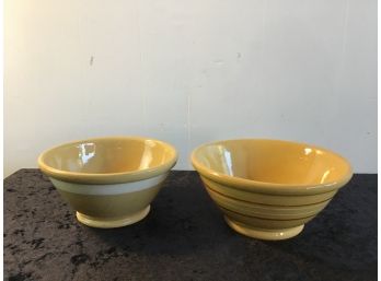 Antique Yellow Ware Bowls