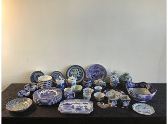 Huge Lot Of Blue And White China