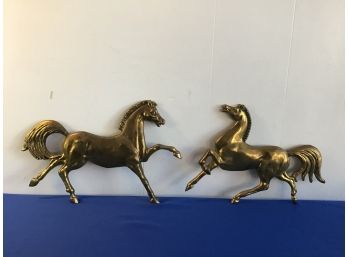 Heavy Large Brass Horse Wall Plaques