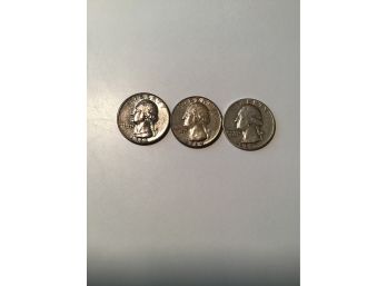 Silver Quarters Lot Of 3