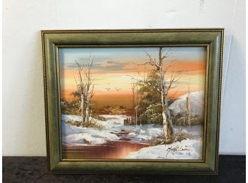 Signed Winter Scene Art