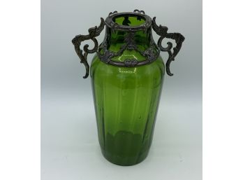 Green Glass Vase