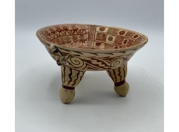 Beautiful Three Footed Pottery Bowl