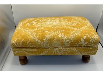 Vintage Yellow Print  Foot Stool