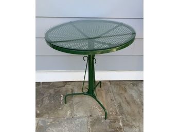 Green Iron Garden Table W/glass Top