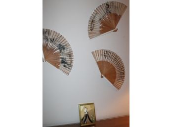 Asian Folding Fans And Framed Print