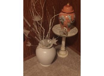 Vase, Stand And Ginger Jar