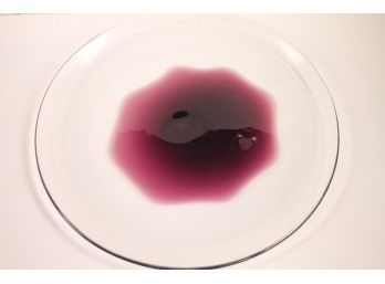 Amazing Purple & Clear MURANO Glass Large MID CENTURY MODERN MCM Hand Blown Dish