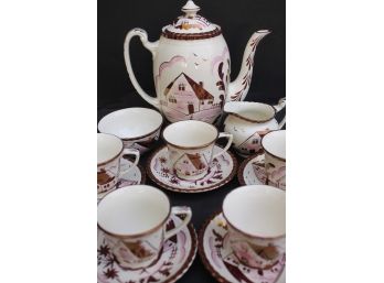 Rare & Collectible GRAYS POTTERY Porcelain Hand Painted  Coffee / Tea Set Made In England