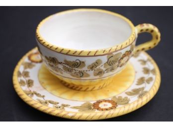 Delightful Italian Vintage MID CENTURY MODERN Whimsical Signed LDB & CO. Porcelain Tea Cup Made In Italy