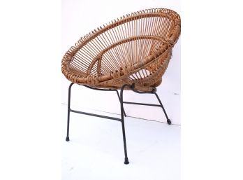 Rare Vintage Circle Bamboo Chair Possibly By FRANCO ALBINI