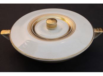 Great Ivory Porcelain MID CENTURY MODERN Covered Serving Dish Stamped By SEBRING