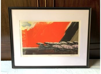 Signed And Numbered - Red Spark - Print By Shigeki Kuroda