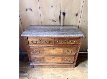 Vintage Marble Top Four Drawer Dresser