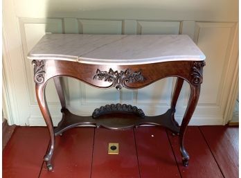 Antique Marble Top Console Table