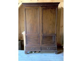 Vintage Wooden Armoire Hanging Clothes Cabinet