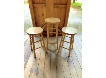 Lot Of Three Wooden Stools