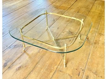 Vintage Brass And Glass Coffee Table