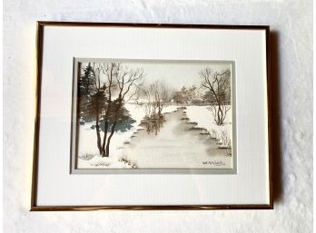 Stunning Winter Scene Watercolor By Rose Marie Doherty