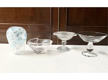 Lot Of Four Assorted Glass Table Items