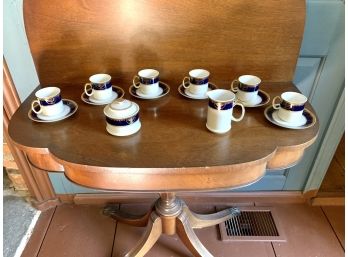 Stunning Cobalt Blue Tea Set With Gold Trim By Josefina Loucky Czecoslovak