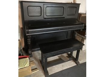 'The Opera Piano' Peek & Son, NY Up-Right Piano And Bench