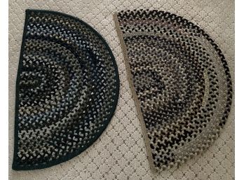 Two 1/2 Round Braided Rugs