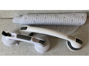 Two Suction Handles And Bathmat